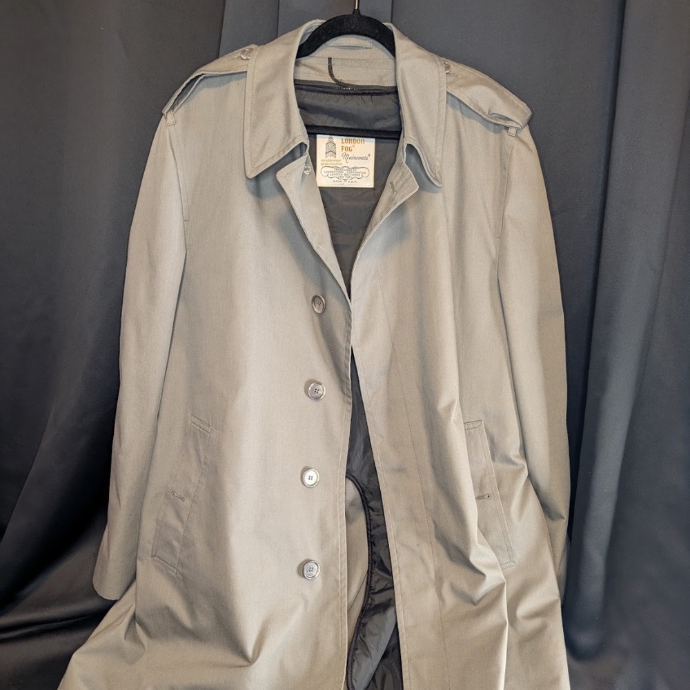 London Fog Button-Down Gray Trench Coat